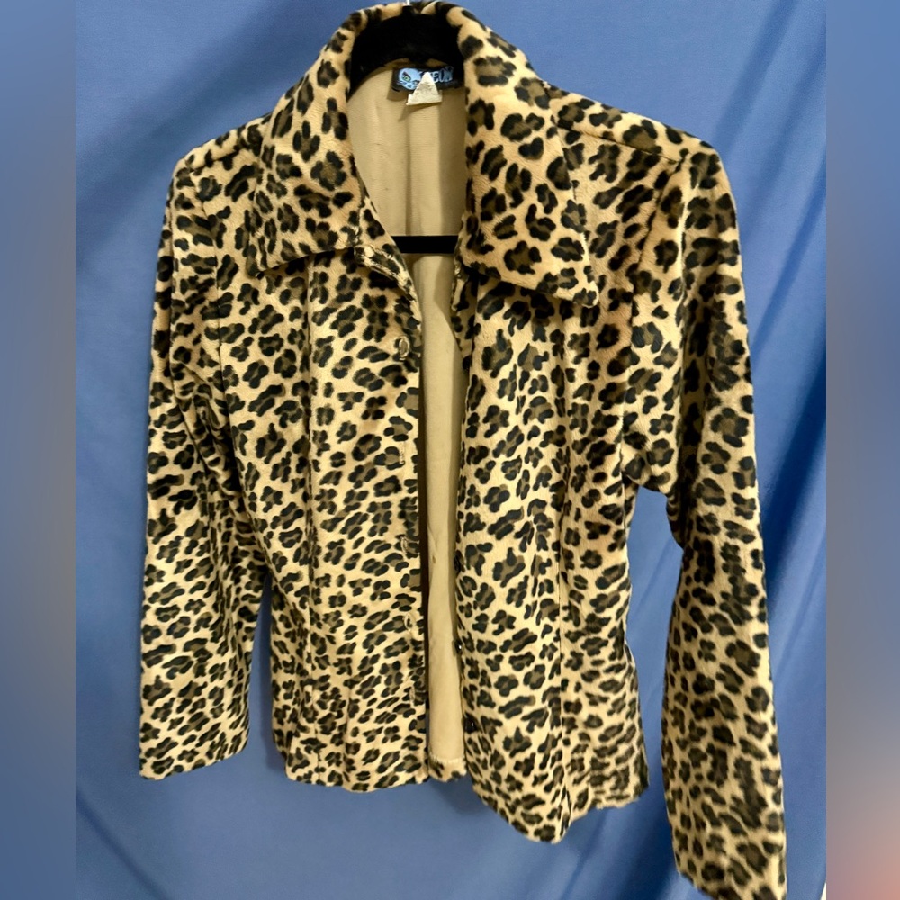 Vintage 90’s Leopard Print Women's Jacket M fits between a small and medium